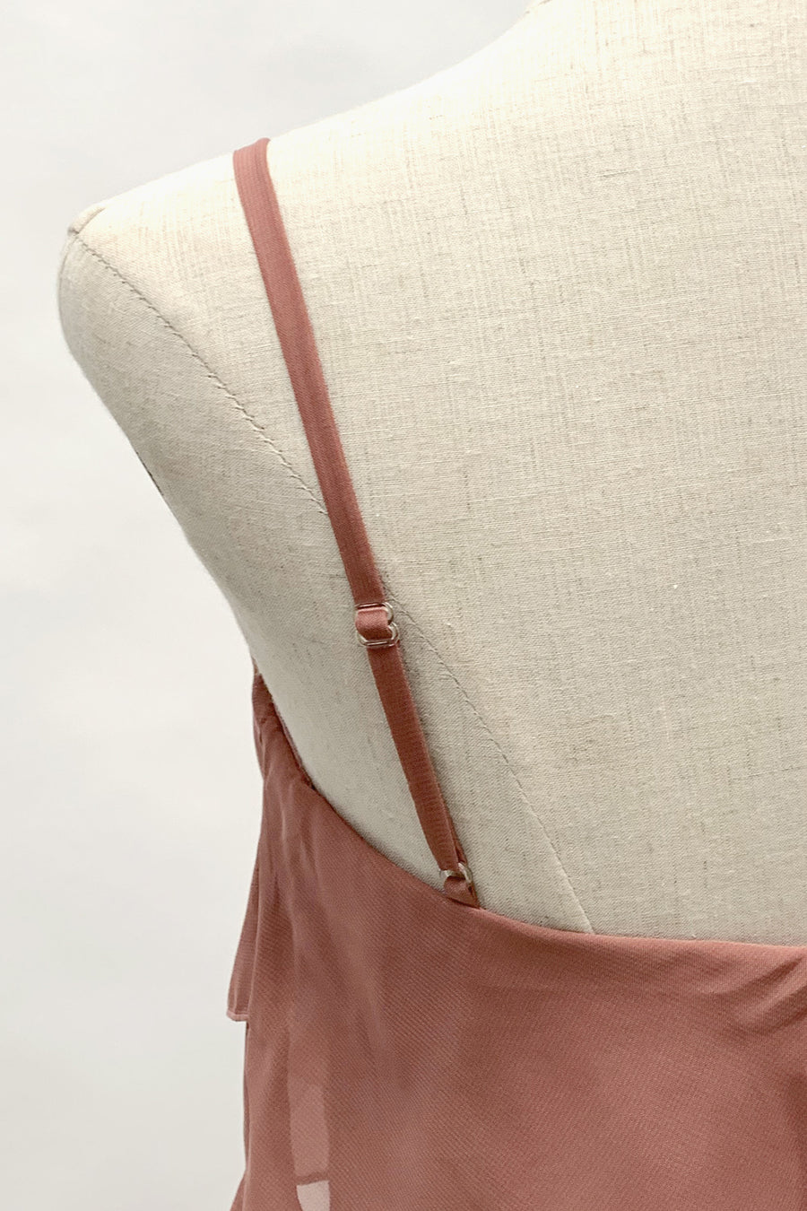 Blush Pink A-line Spaghetti Strap Crepe Long Bridesmaid Dress