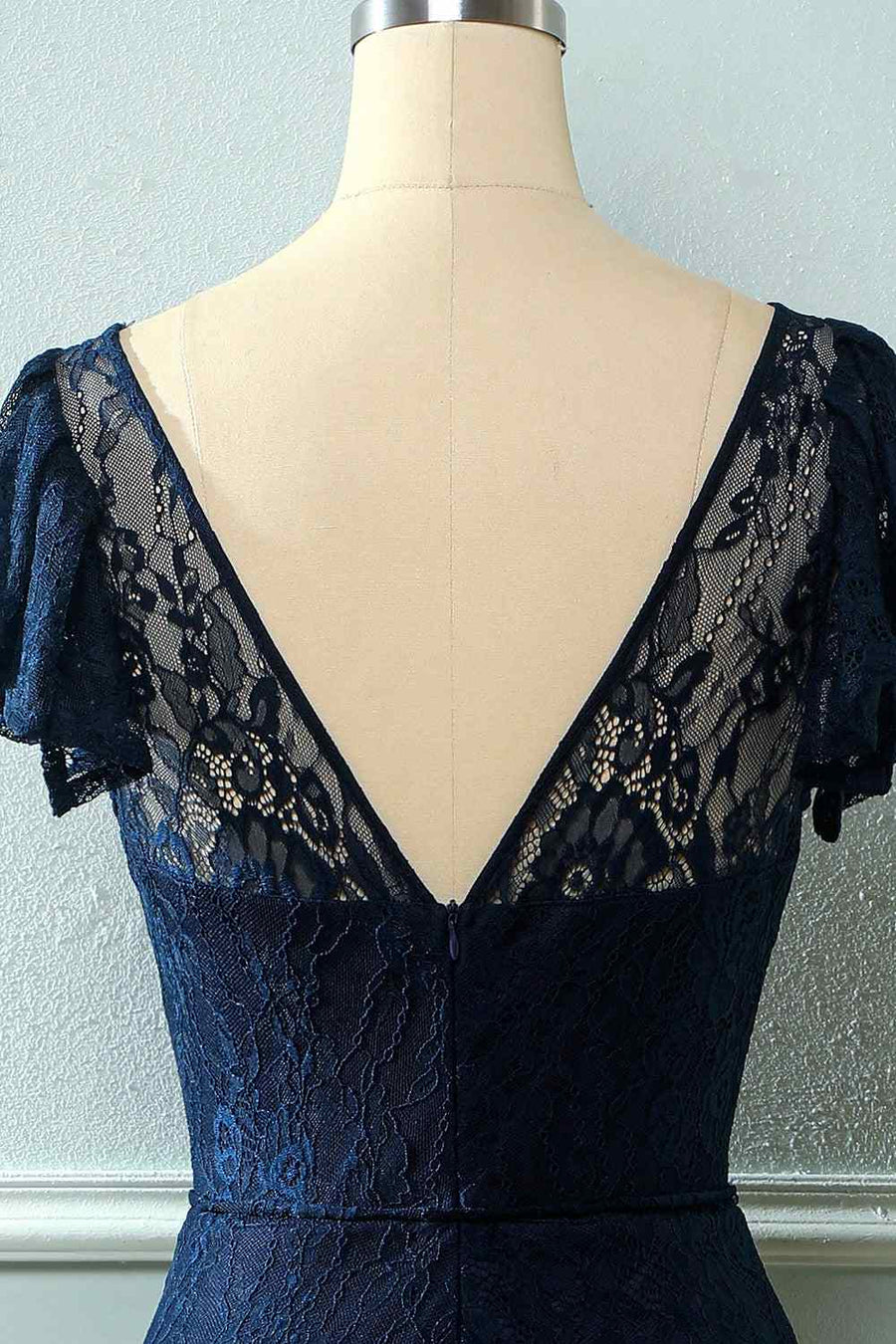 A-line Sweetheart Flowing Sleeves Lace Long Bridesmaid Dress
