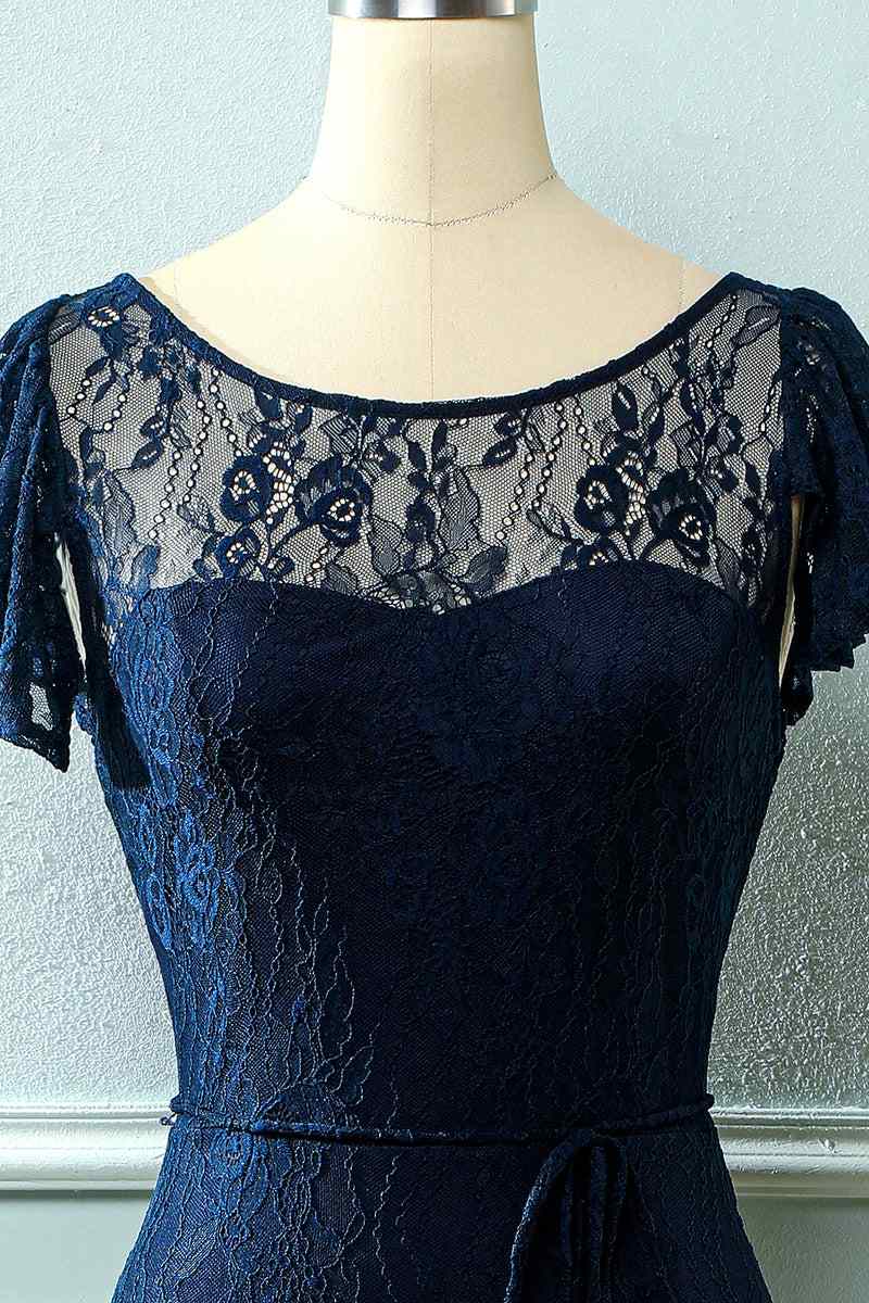 A-line Sweetheart Flowing Sleeves Lace Long Bridesmaid Dress