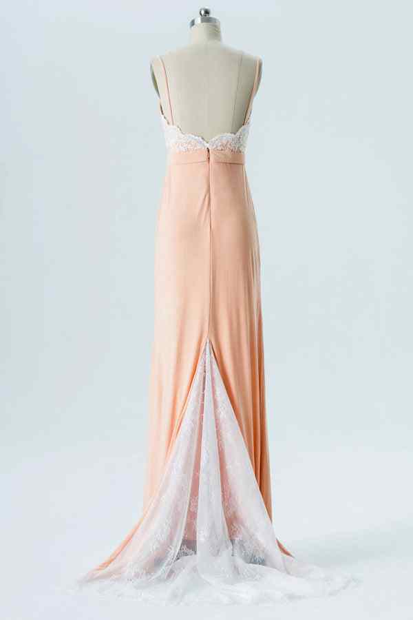 Blushing Pink Mermaid Lace Sweetheart Satin Long Bridesmaid Dress Blushing Pink / US 10 Blushing Pink Mermaid Lace Sweetheart Satin Long Bridesmaid Dress Blushing Pink / US 10