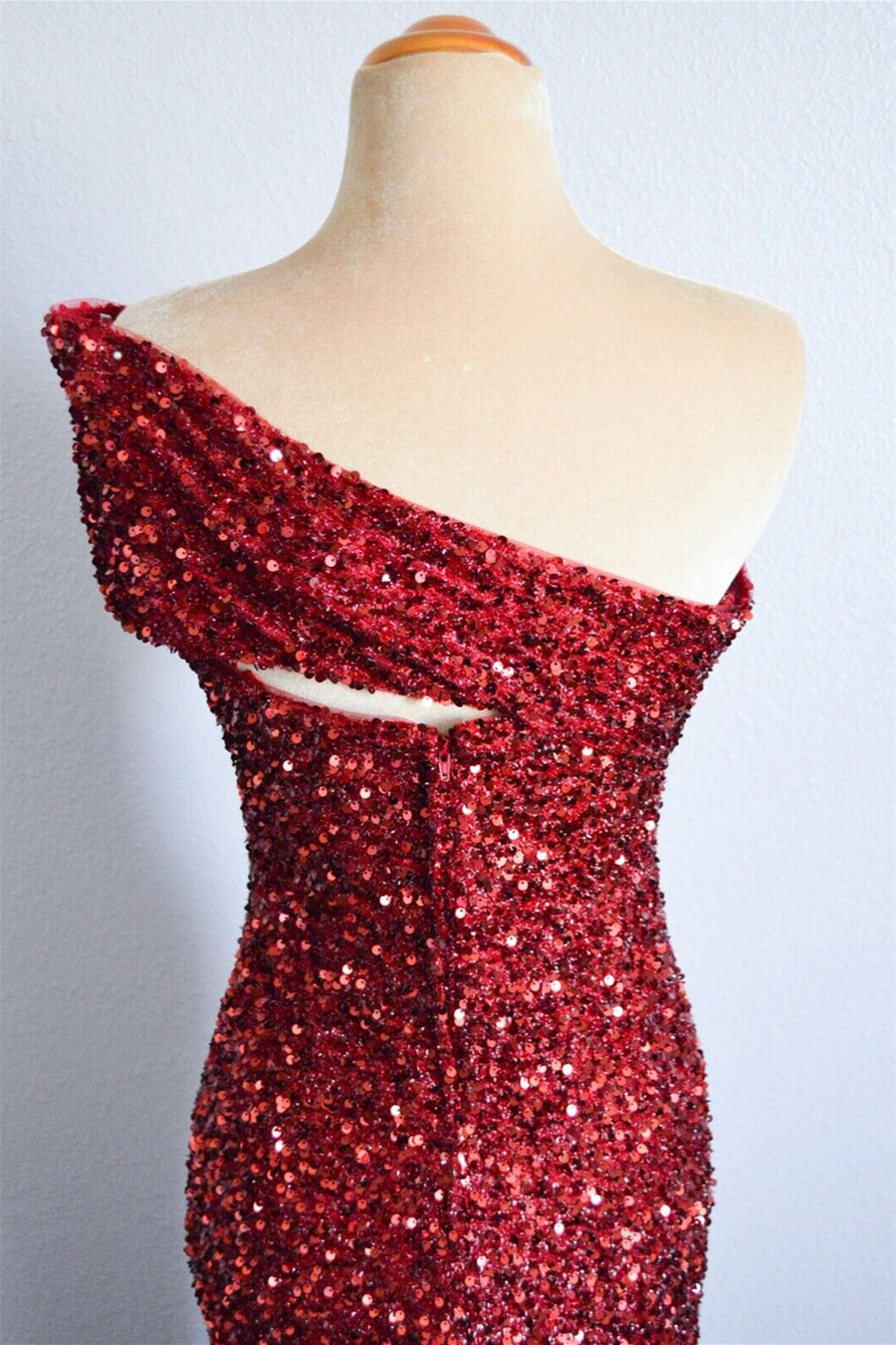 Mermaid Sequin One Shoulder Sleeveless Party Prom Dress