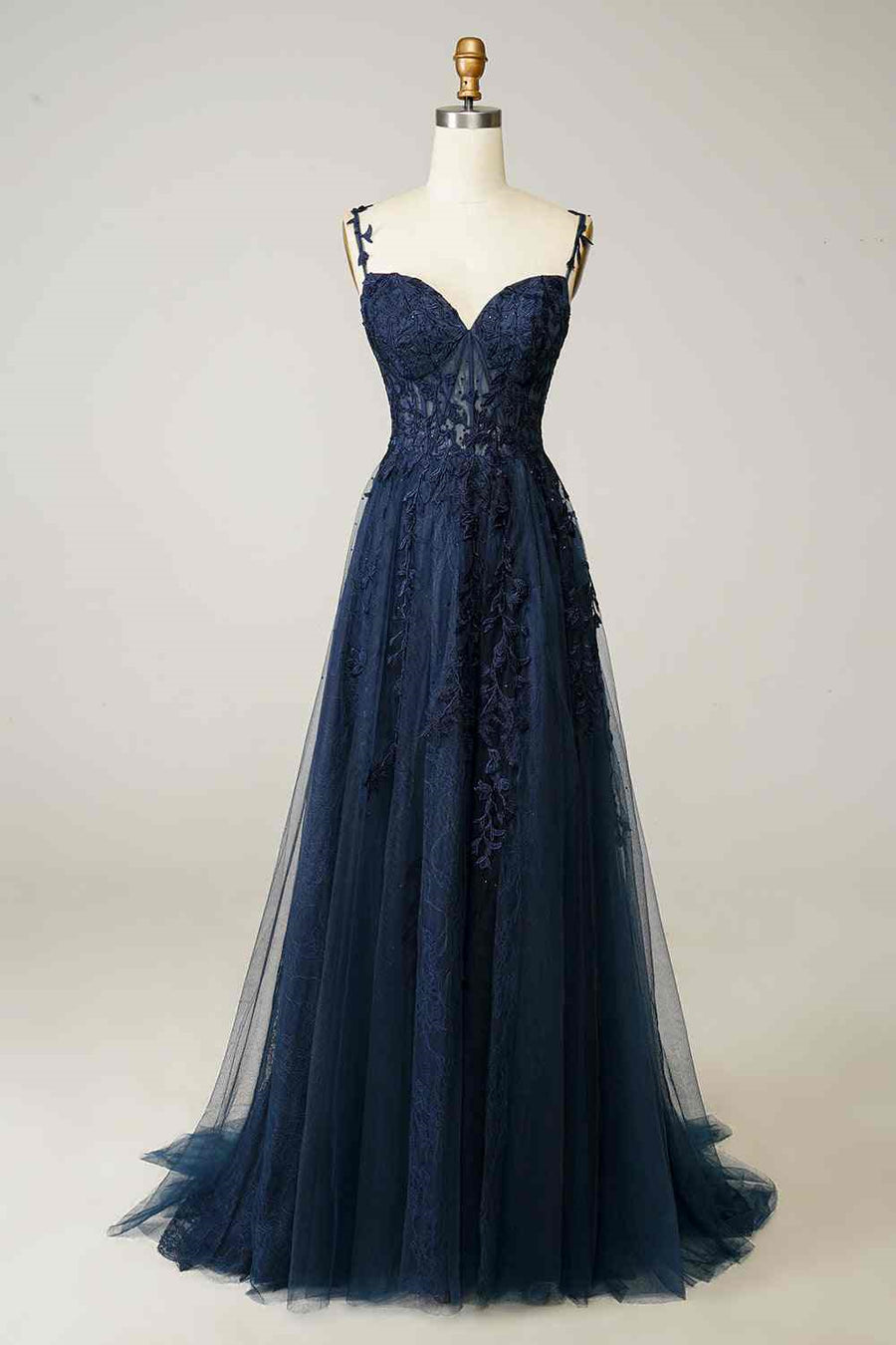 Sweetheart Lace Top Tulle A-Line Empire Prom Party Dress
