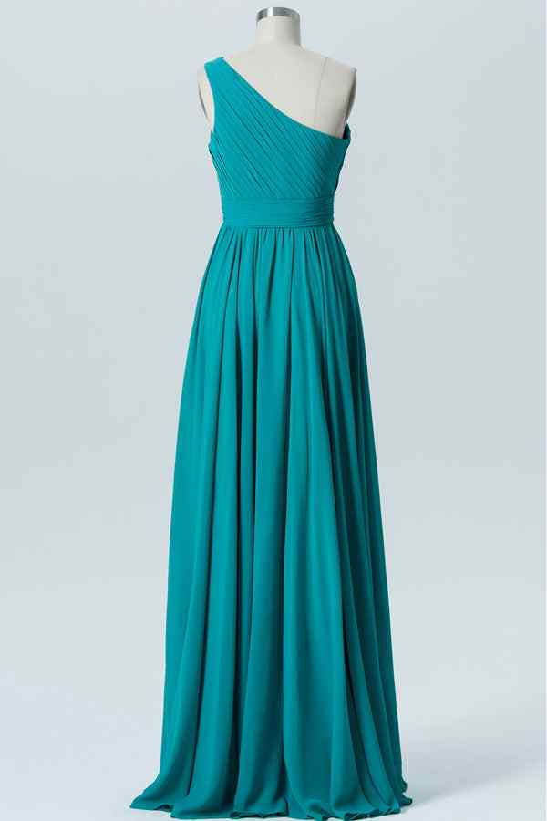 Jade A-line One Shoulder Pleated Chiffon Hi-low Bridesmaid Dress Jade / US 16 Jade A-line One Shoulder Pleated Chiffon Hi-low Bridesmaid Dress Jade / US 16