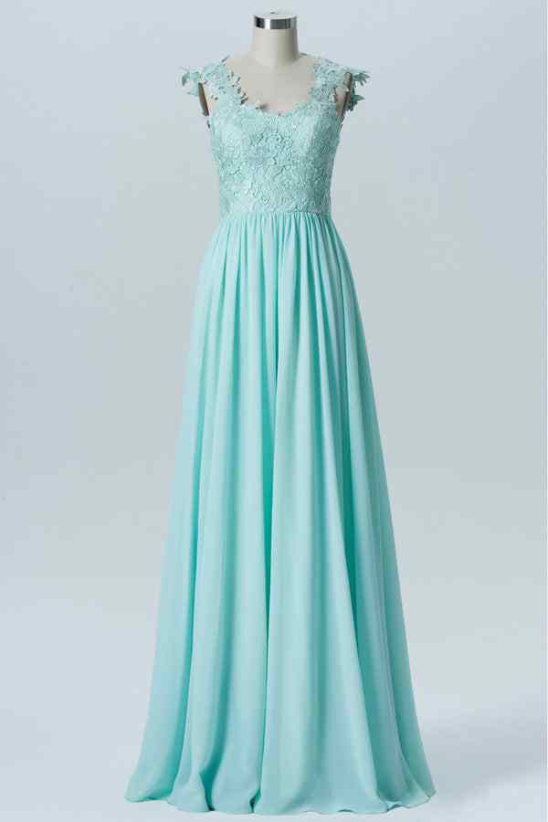 Caribbean A-line Jewel Lace Applique Chiffon Long Bridesmaid Dress Caribbean / US 12 Caribbean A-line Jewel Lace Applique Chiffon Long Bridesmaid Dress Caribbean / US 12