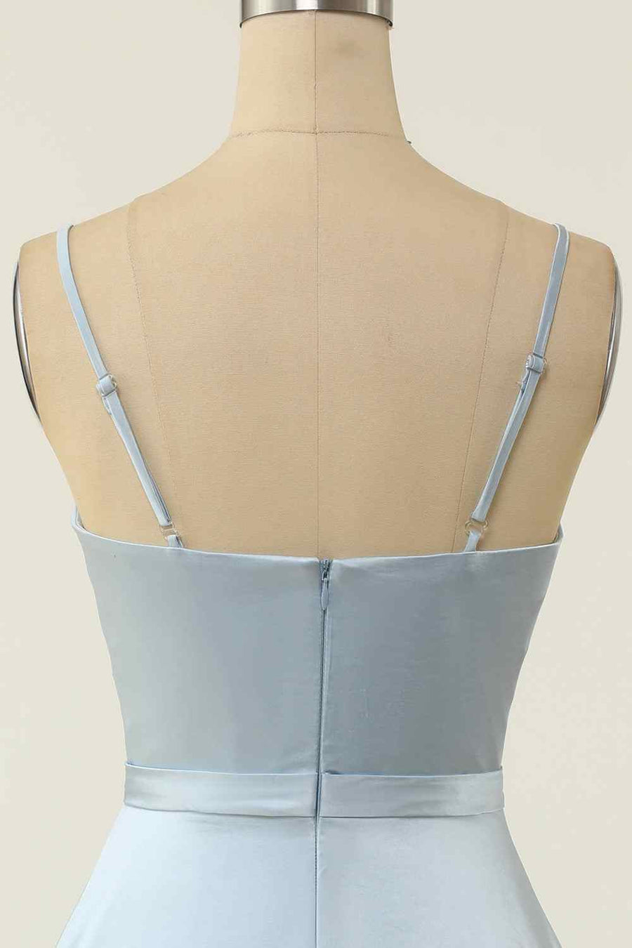 Grey A-line V Neck Twist Knot Cut-Out Pleated Mini Homecoming Dress