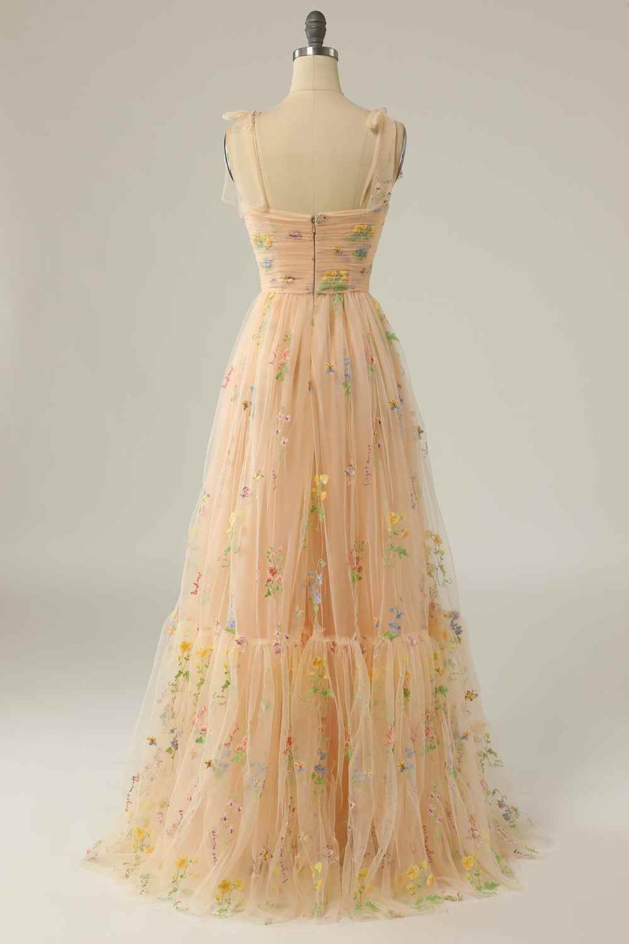 Tulle A-Line Floral Appliques Sweetheart Prom Party Dress