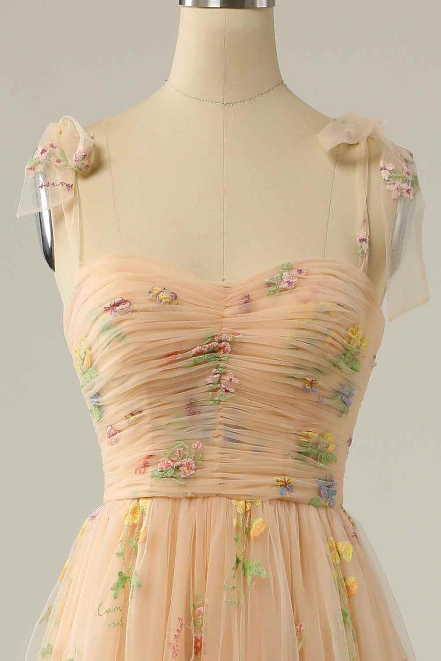 Tulle A-Line Floral Appliques Sweetheart Prom Party Dress