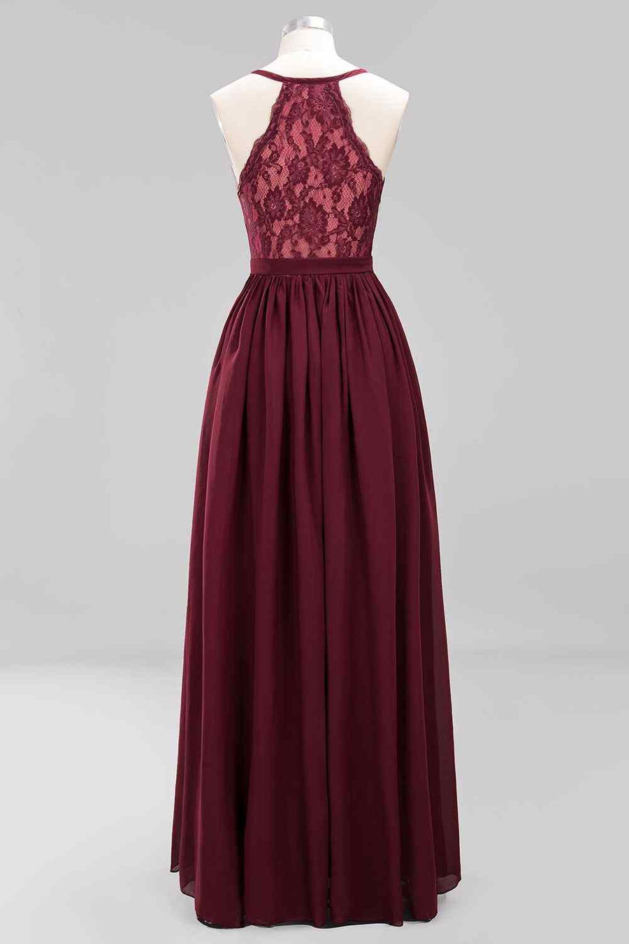 Burgundy A-line Sweetheart Sleeves Pleated Chiffon Long Bridesmaid Dress Burgundy / US 10 Burgundy A-line Sweetheart Sleeves Pleated Chiffon Long Bridesmaid Dress Burgundy / US 10