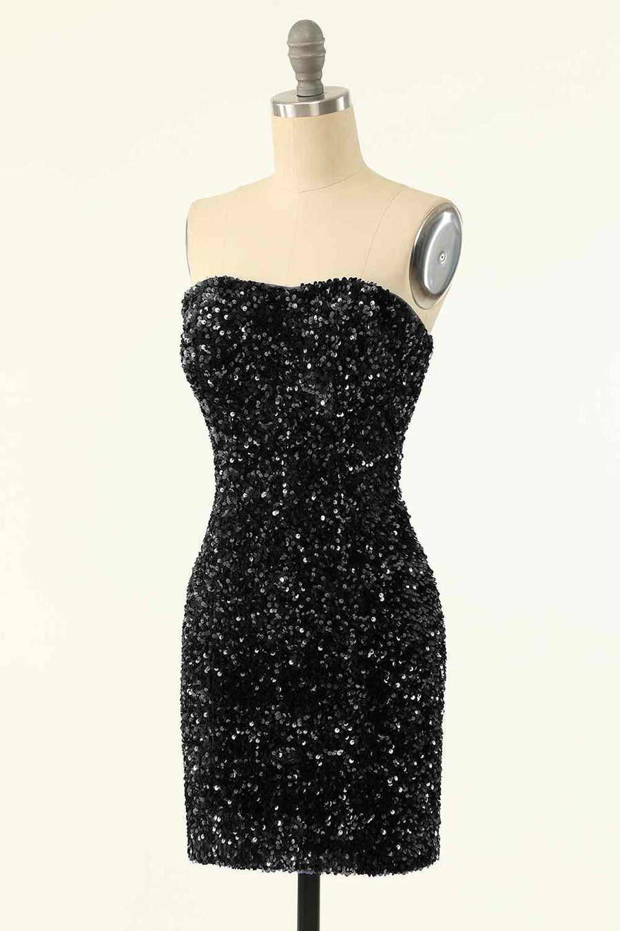 Sheath Strapless Sequins Mini Homecoming Dress Black / US 6 Sheath Strapless Sequins Mini Homecoming Dress Black / US 6
