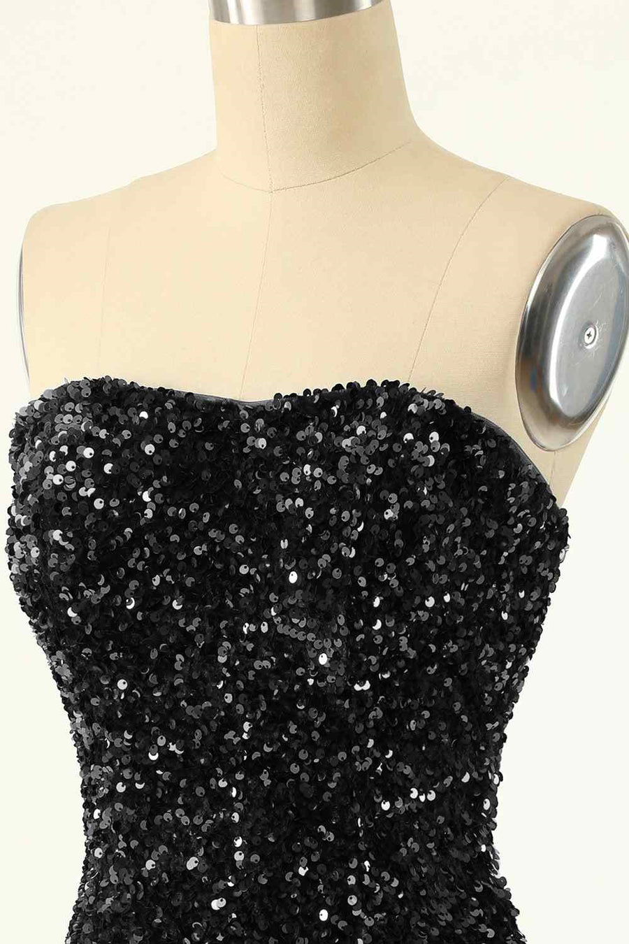 Sheath Strapless Sequins Mini Homecoming Dress