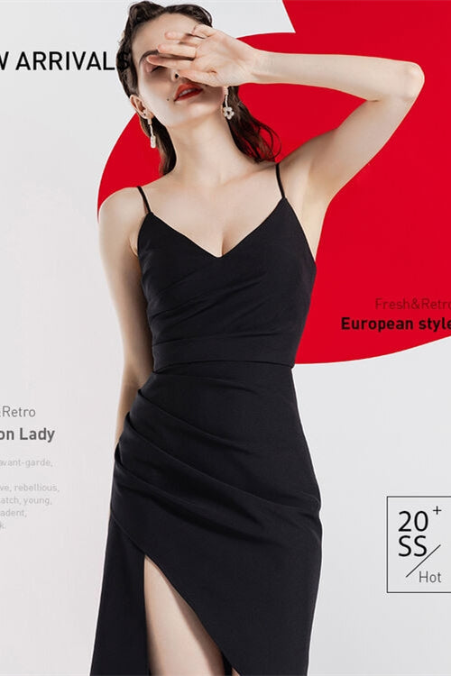 Black Tight Asymmetric Dress