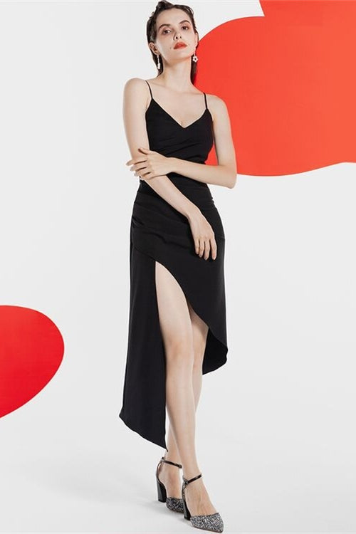 Black Tight Asymmetric Dress