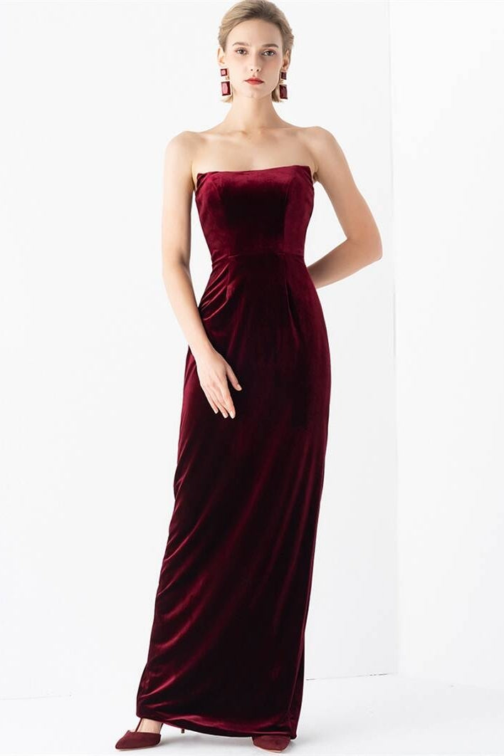 Burgundy Velvet Long Dress Burgundy / US 2 Burgundy Velvet Long Dress Burgundy / US 2