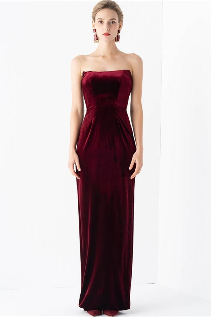 Burgundy Velvet Long Dress Burgundy / US 2 Burgundy Velvet Long Dress Burgundy / US 2