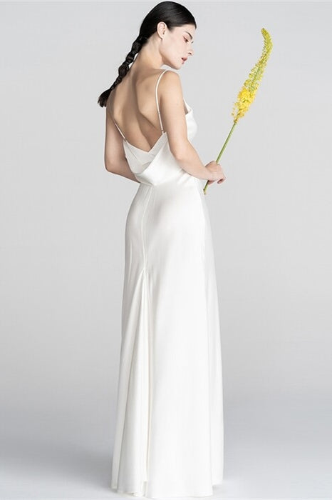 Classic White Slip Dress with Slit
