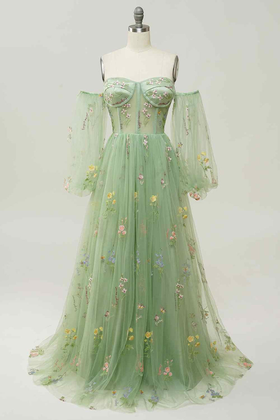 Sweetheart Off-Shoulder Tulle A-Line Prom Party Dress