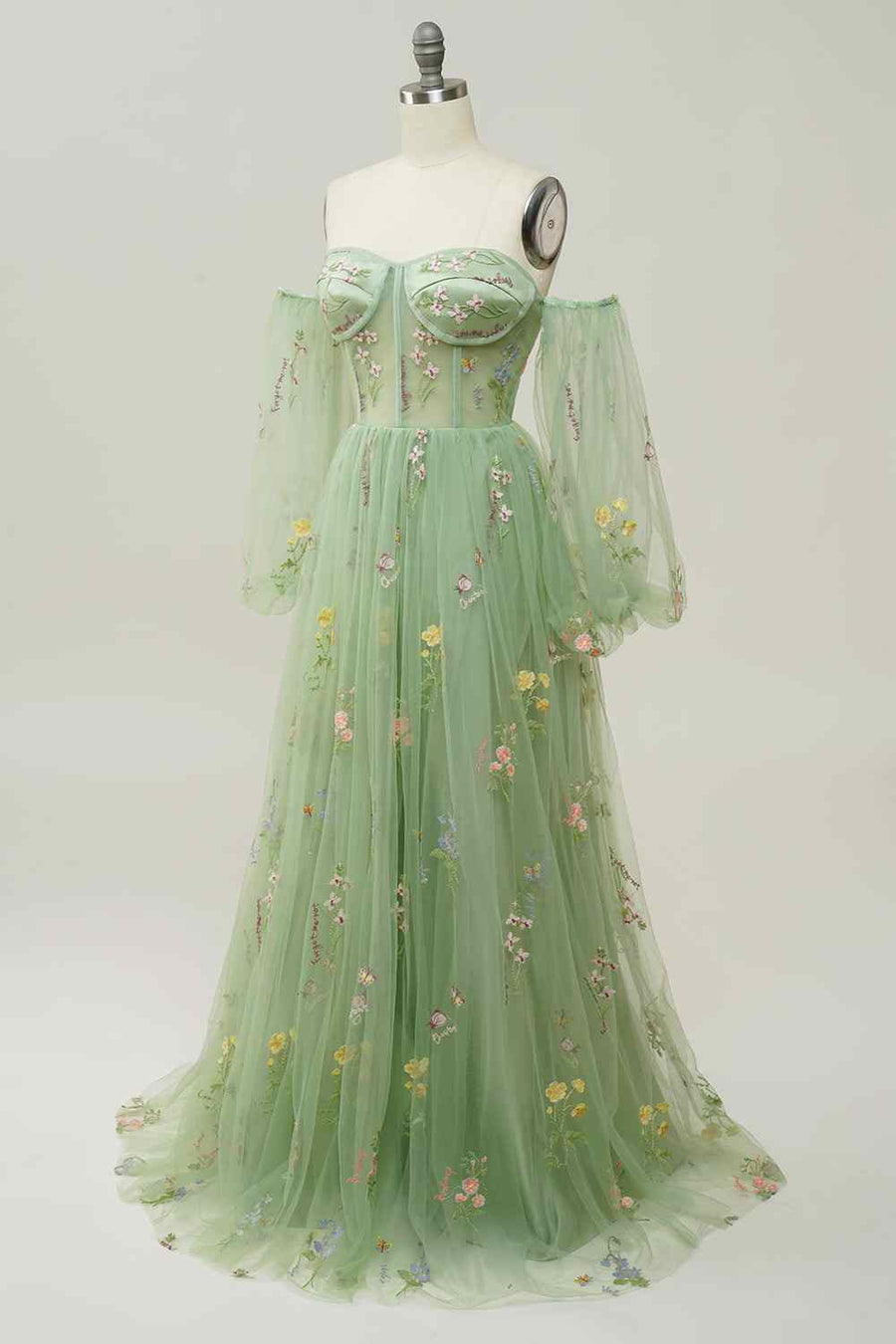 Sweetheart Off-Shoulder Tulle A-Line Prom Party Dress