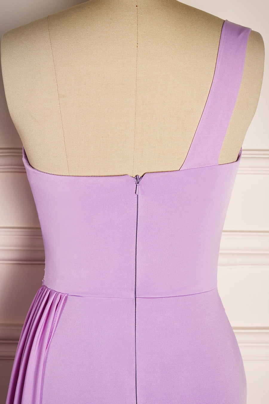 Lilac Mermaid Single Strap Satin Long Bridesmaid Dress