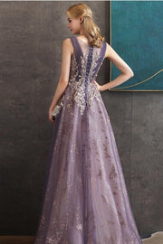 Luxurious Purple Long Evening Dress