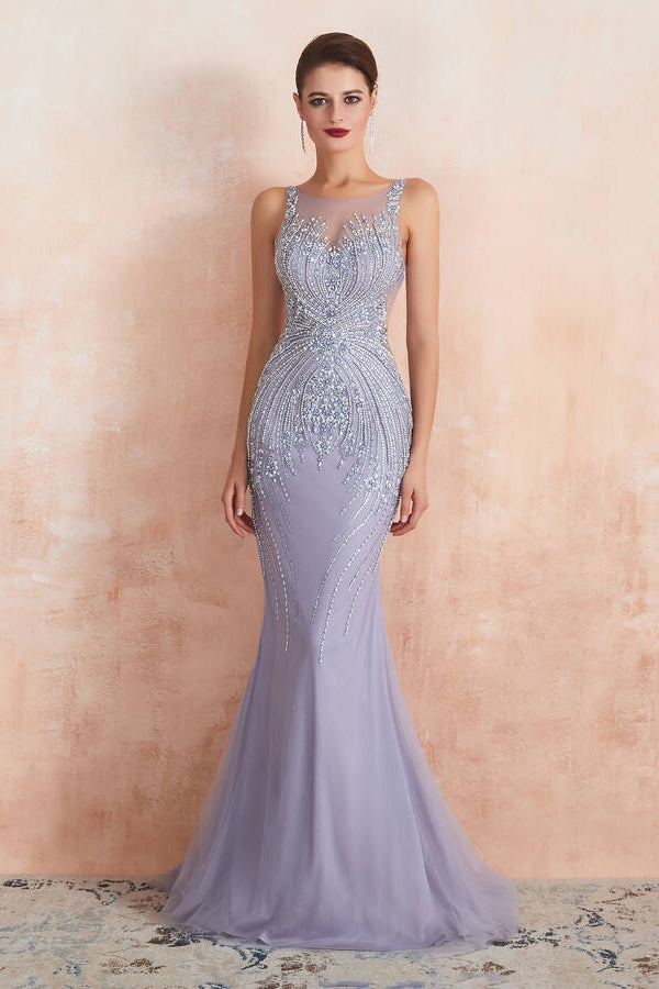 Luxury Lavender Mermaid Long Evening Dress