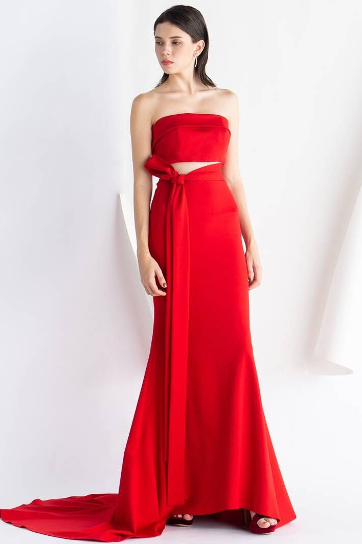 Mermaid Red Long Formal Dress