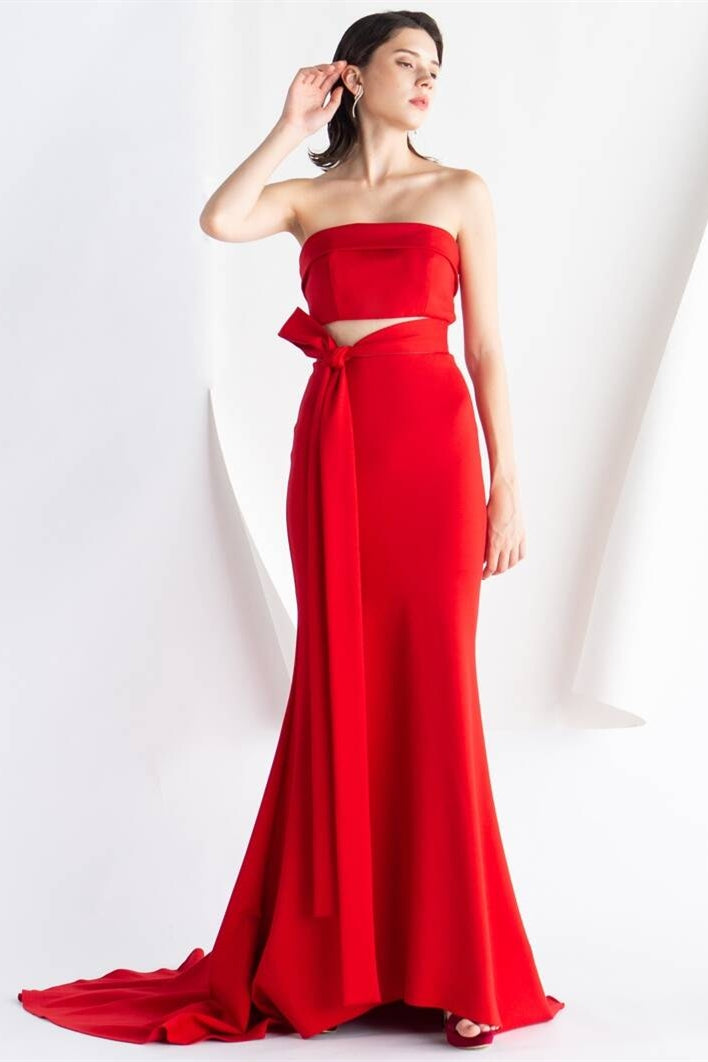 Mermaid Red Long Formal Dress