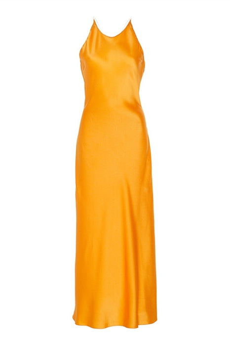 Mustard Yellow Mini Slip Dress