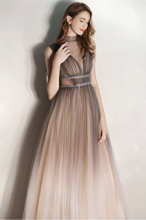 Sparkly Tulle A-Line Beaded Empire Party Prom Dress | Joyofdress Sparkly Tulle A-Line Beaded Empire Party Prom Dress | Joyofdress
