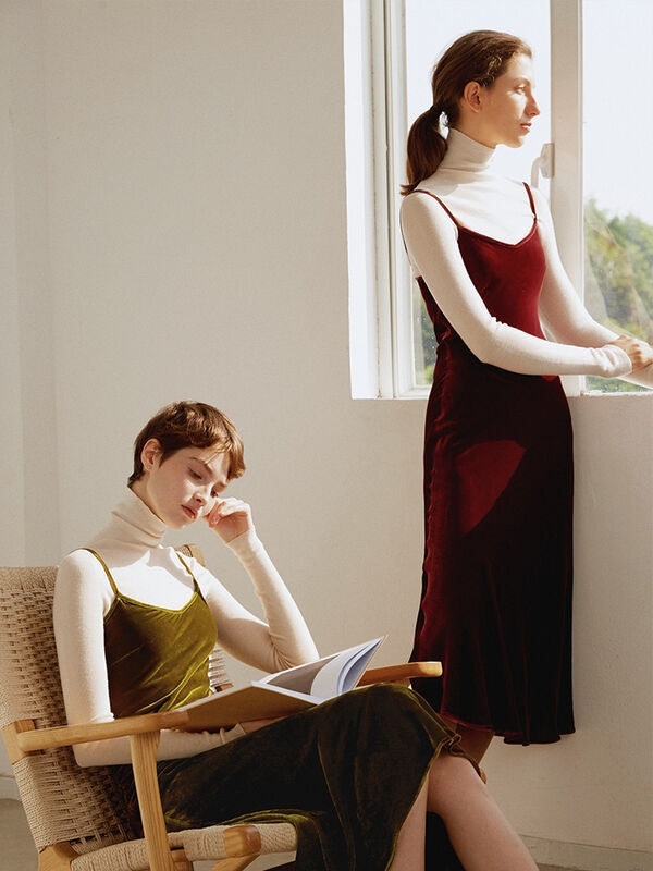 Straps Burgundy Velvet Midi Dress Burgundy / US 12 Straps Burgundy Velvet Midi Dress Burgundy / US 12
