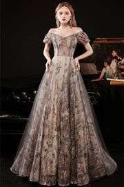 Princess Black Flora Long Formal Gown