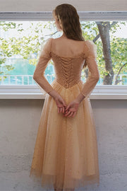 Princess Gold Tulle Party Dress