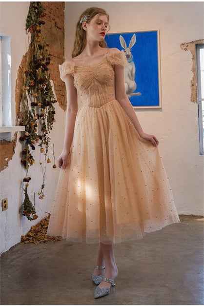 Princess Gold Tulle Party Dress Joyofdress