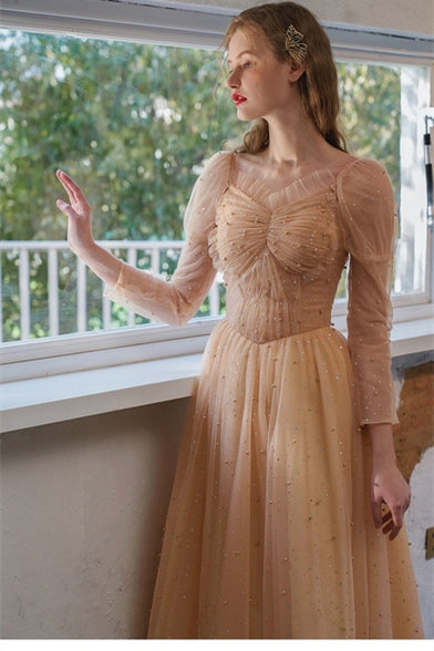 Princess Gold Tulle Party Dress