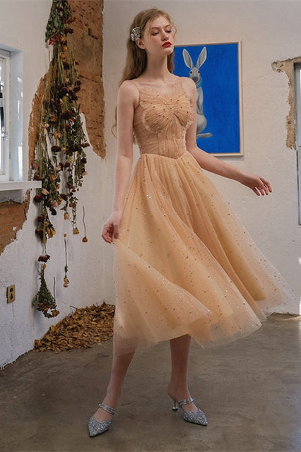 Princess Gold Tulle Party Dress Joyofdress