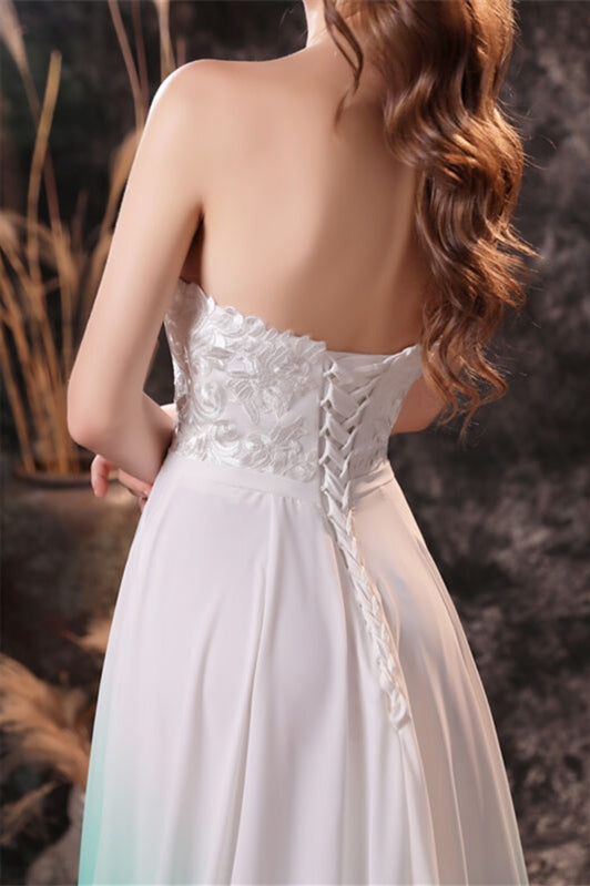 Sweetheart Green Ombre Chiffon Long Bridesmaid Dress Ombre / Custom Size