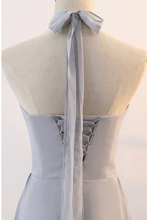 Grey Chiffon Long Mismatched Bridesmaid Dresses Grey / US 10 / B Grey Chiffon Long Mismatched Bridesmaid Dresses Grey / US 10 / B