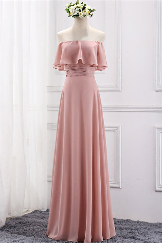 Blush Pink Chiffon Long Mismatch Bridesmaid Dresses Blush Pink / US 2 / B Blush Pink Chiffon Long Mismatch Bridesmaid Dresses Blush Pink / US 2 / B