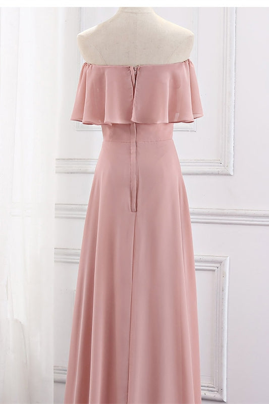 Blush Pink Chiffon Long Mismatch Bridesmaid Dresses Blush Pink / US 2 / B Blush Pink Chiffon Long Mismatch Bridesmaid Dresses Blush Pink / US 2 / B