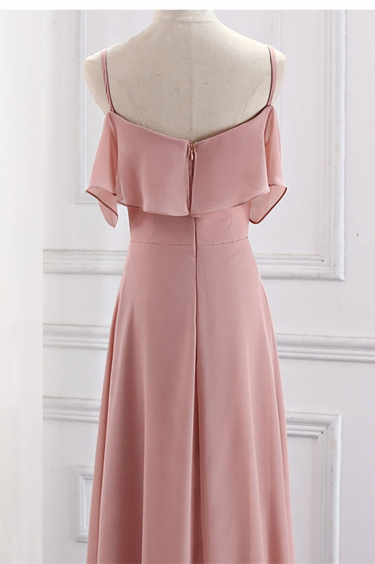 Blush Pink Chiffon Long Mismatch Bridesmaid Dresses Blush Pink / US 2 / B Blush Pink Chiffon Long Mismatch Bridesmaid Dresses Blush Pink / US 2 / B