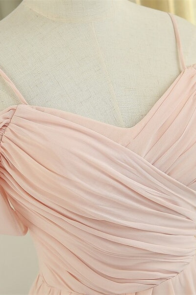 Off the Shoulder Blush Pink Bridesmaid Dress Blush Pink / US 6 Off the Shoulder Blush Pink Bridesmaid Dress Blush Pink / US 6