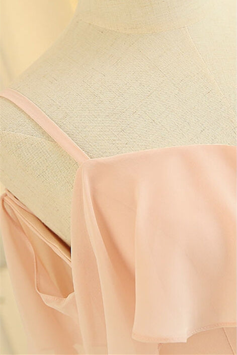 Peach Chiffon Long Mismatched Bridesmaid Dresses Peach / US 14 / B