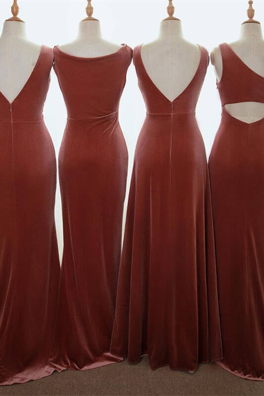 English Rose Velvet Mismatched Bridesmaid Dress