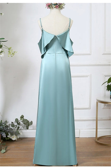 Pale Turquoise Floor Length Mismatched Bridesmaid Dresses