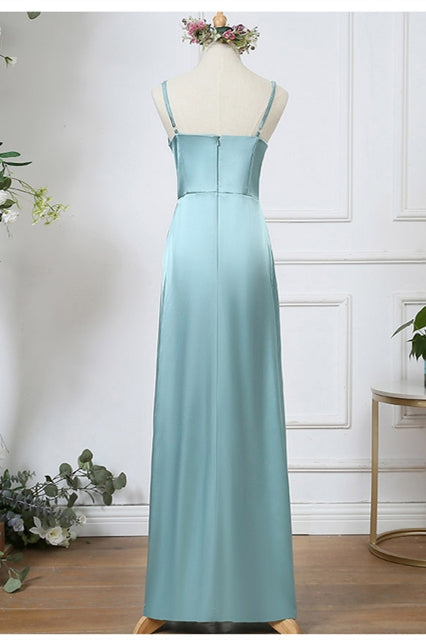 Pale Turquoise Floor Length Mismatched Bridesmaid Dresses