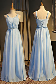 Light Sky Blue Chiffon Mismatched Bridesmaid Dresses