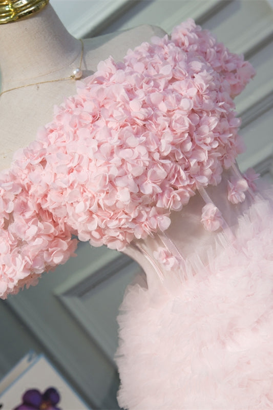 pink hoco dress with ruffles Tulle Ruffles Pink Homecoming Dress Sweetheart Short Hoco Dress