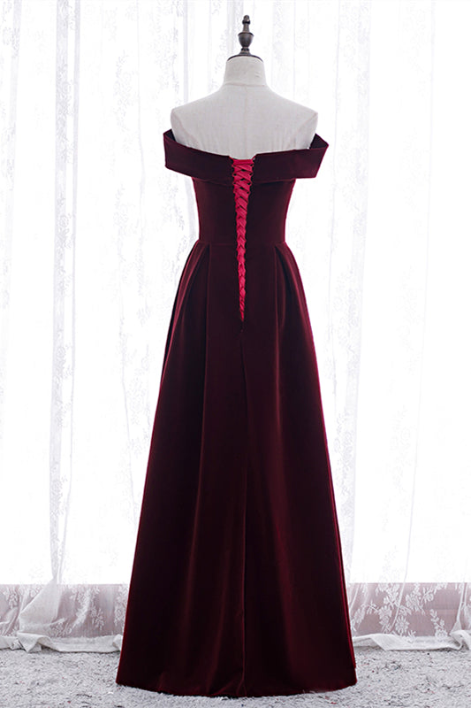 Elegant Velvet A-Line Off-Shoulder Empire Party Prom Dress | Joyofdress Elegant Velvet A-Line Off-Shoulder Empire Party Prom Dress | Joyofdress