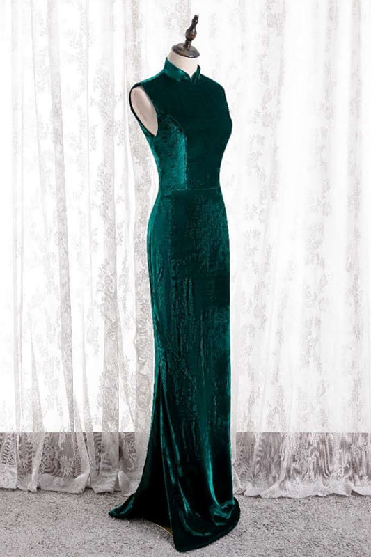 Fitted High Neck Sleeveless Empire Velvet Party Prom Dress | Joyofdress Fitted High Neck Sleeveless Empire Velvet Party Prom Dress | Joyofdress