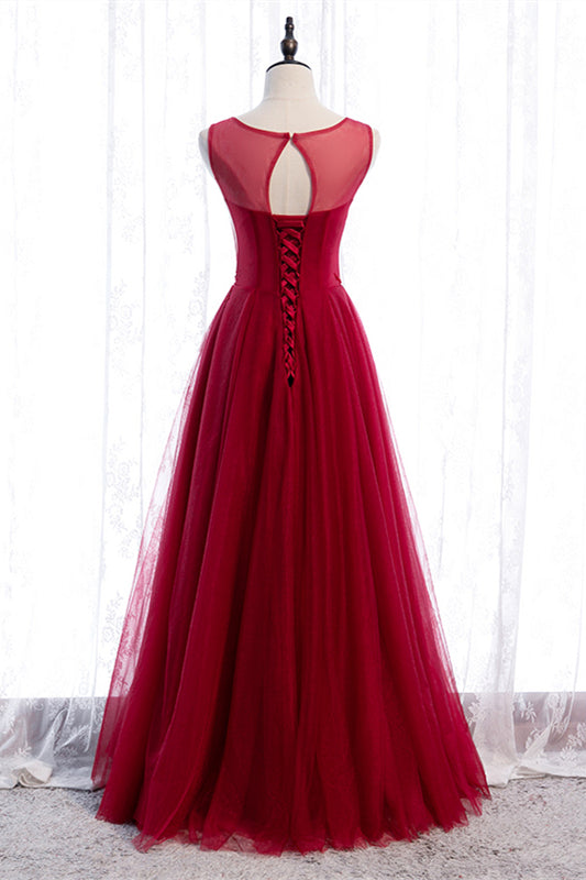 Round Sleeveless A-Line Empire Appliques Party Prom Dress Red / US 2 Round Sleeveless A-Line Empire Appliques Party Prom Dress Red / US 2