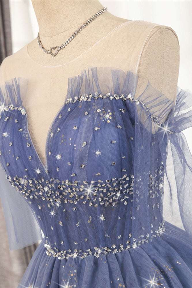 Lavender Illusion Off-the-Shoulder Beaded Ruffle Tulle Homecoming Dres | Joyofdress Lavender Illusion Off-the-Shoulder Beaded Ruffle Tulle Homecoming Dres | Joyofdress